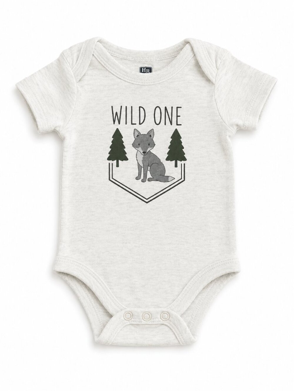 Wild One Woodland Fox Baby Onesie Neutral